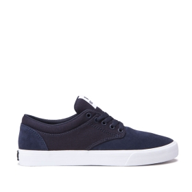 Supra Mens CHINO Navy/White Low Top Shoes | CA-93337